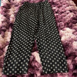 Black Floral Print Pants, Zara